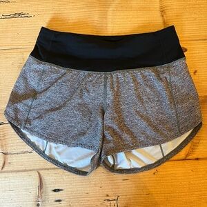 Lululemon Speed Up Shorts Gray and Black
